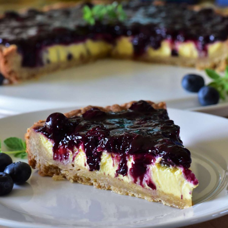 🥧 Tartă cu Afin de pădure și cremă de vanilie