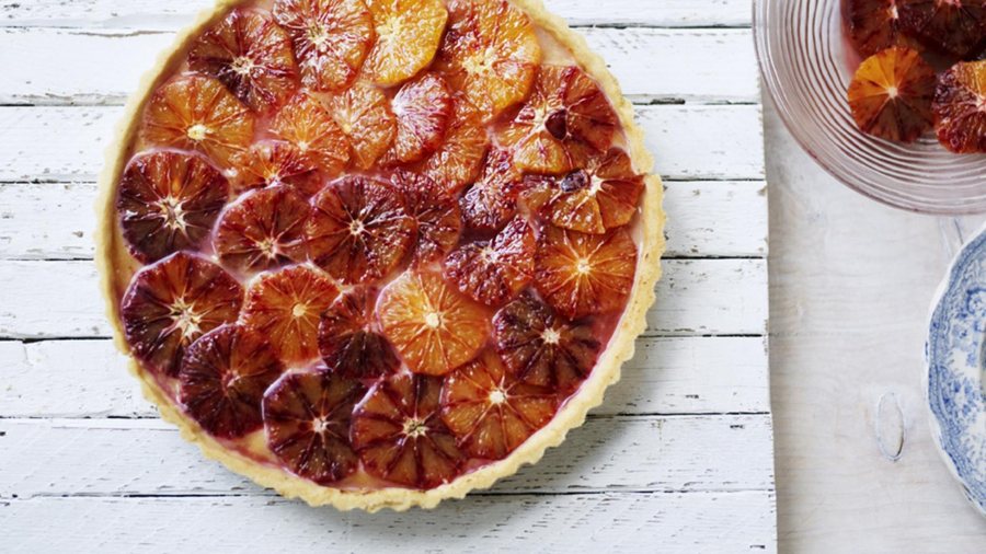 🥧 Tartă cu Portocală roșie și cremă de vanilie