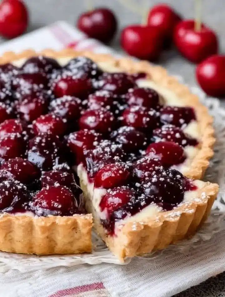 🥧 Tartă cu Cireașă și cremă de vanilie