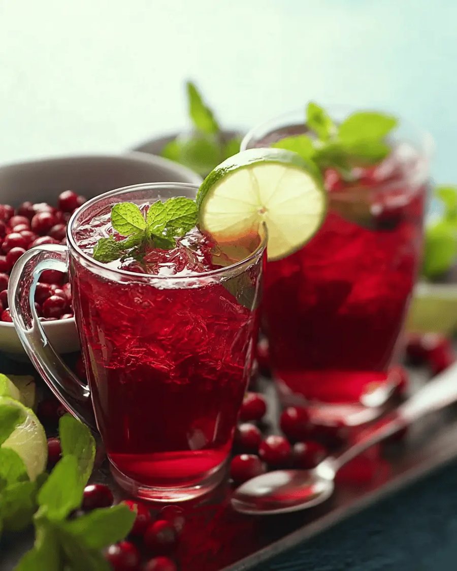 🍵 Ceai rece cu Merișor și mentă