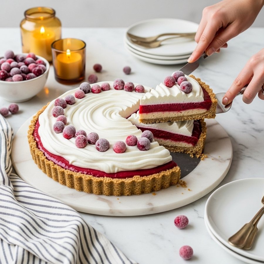 🥧 Tartă cu Merișor și cremă de vanilie