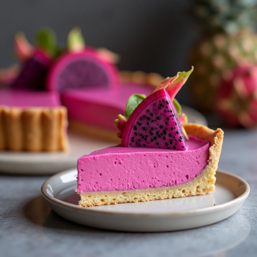 🥧 Tartă cu Fructul dragonului și cremă de vanilie
