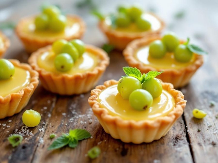 🥧 Tartă cu Agrișă și cremă de vanilie