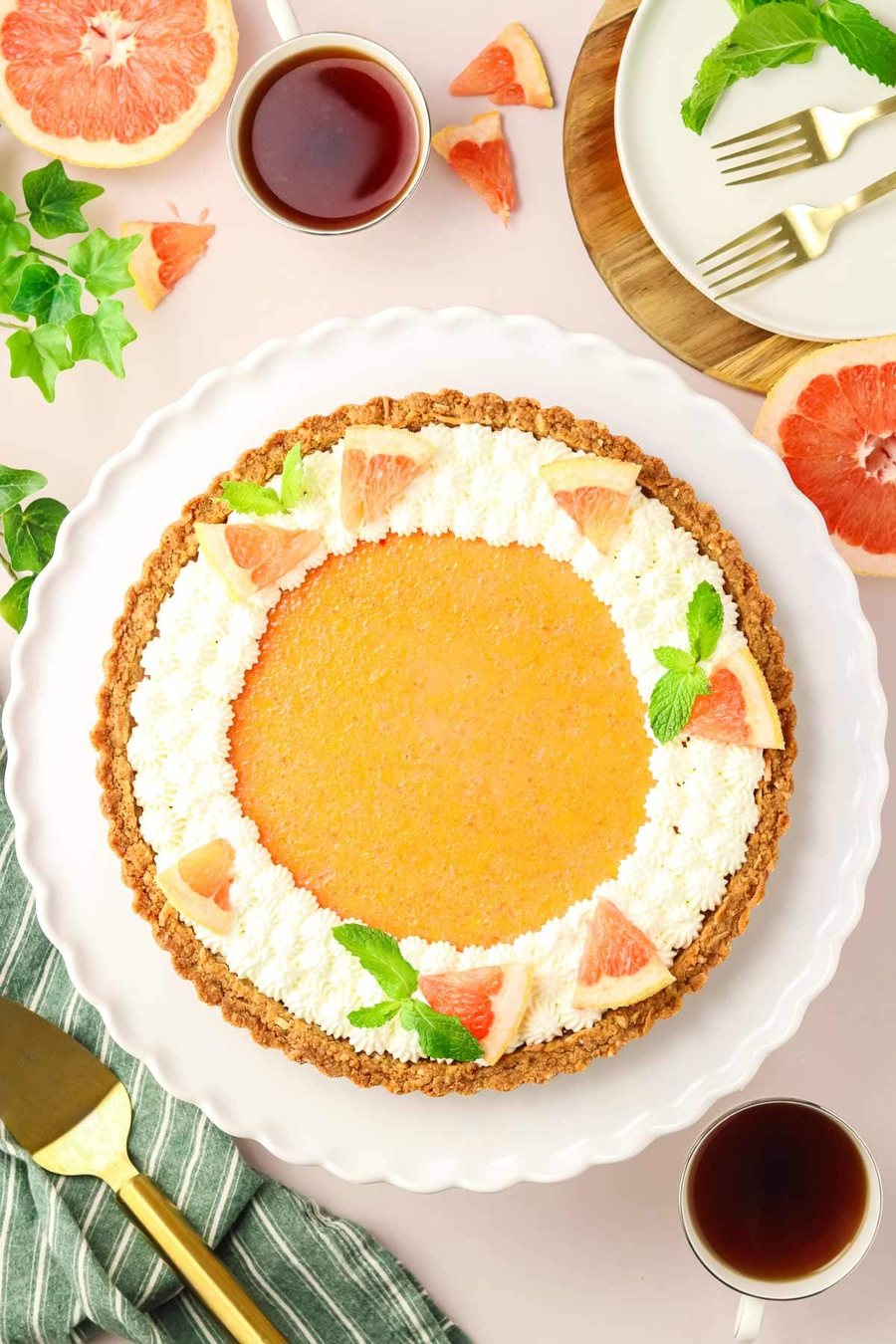 🥧 Tartă cu Grepfrut și cremă de vanilie