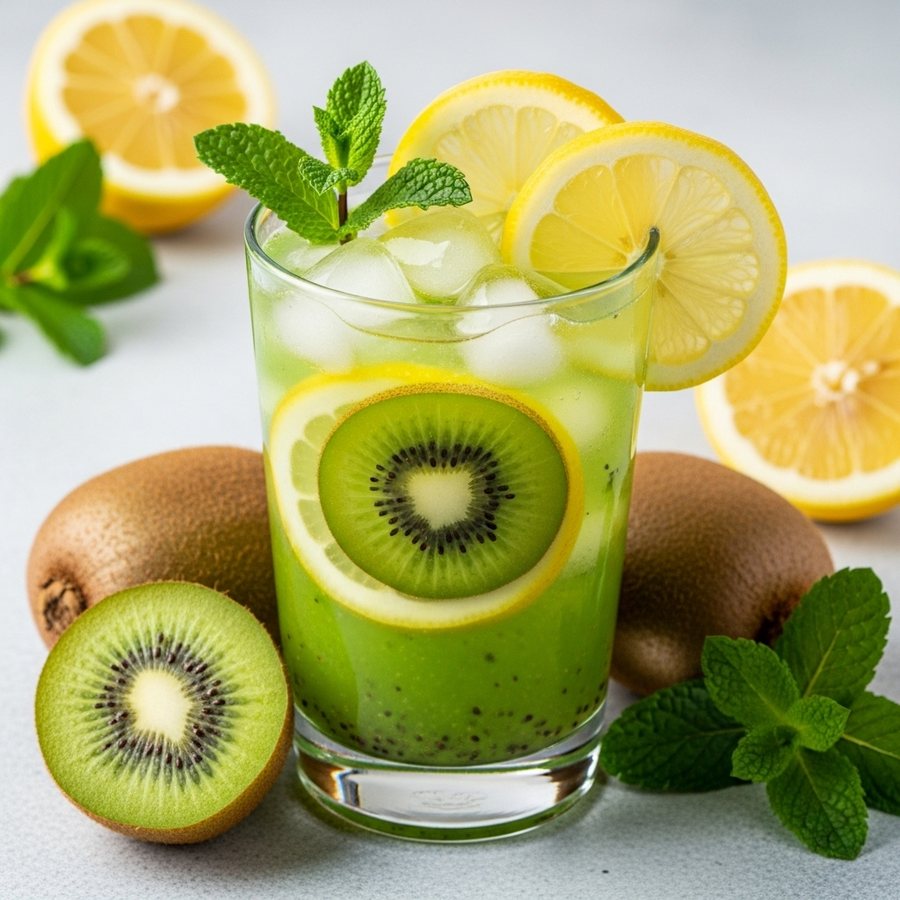 🍵 Ceai rece cu Kiwi și mentă