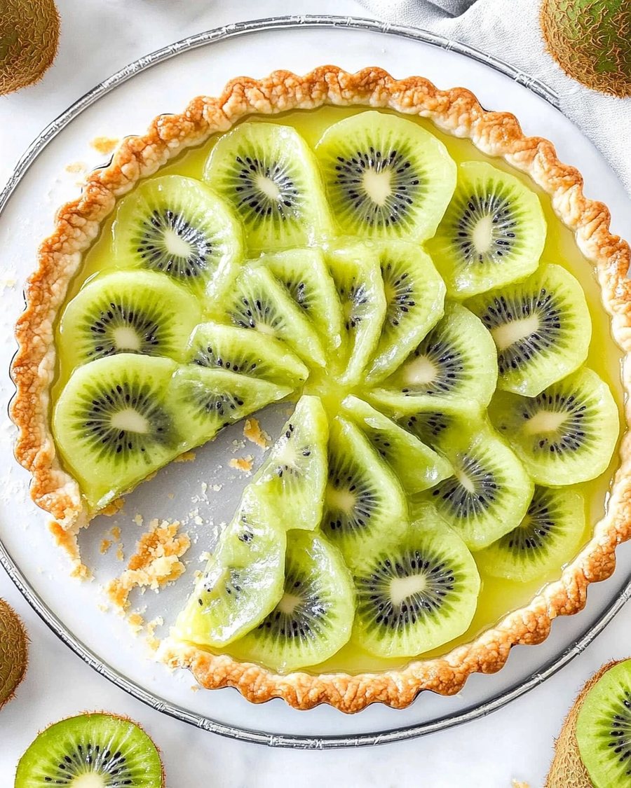 🥧 Tartă cu Kiwi și cremă de vanilie