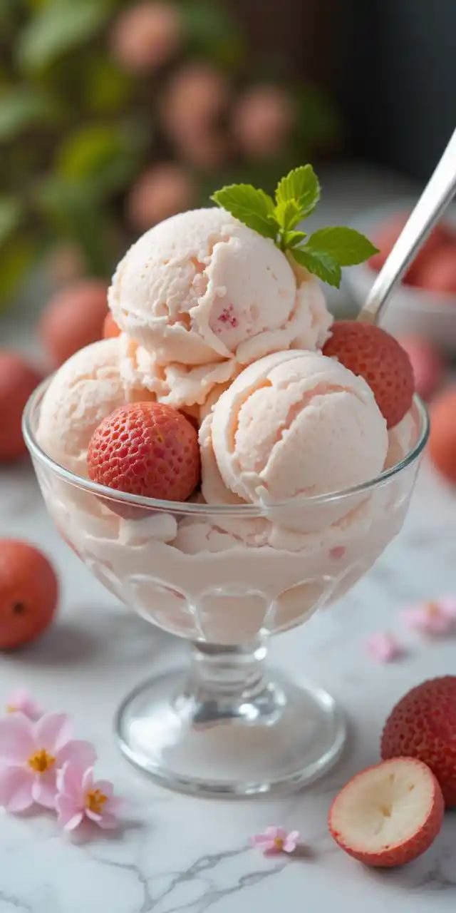🍨 Înghețată de Litchi de casă