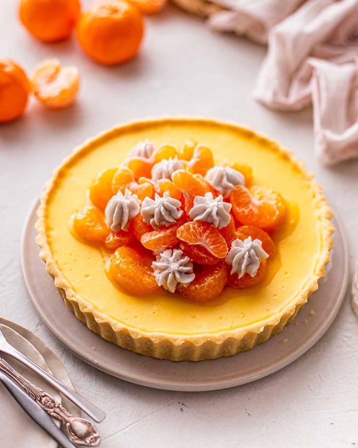 🥧 Tartă cu Mandarină și cremă de vanilie