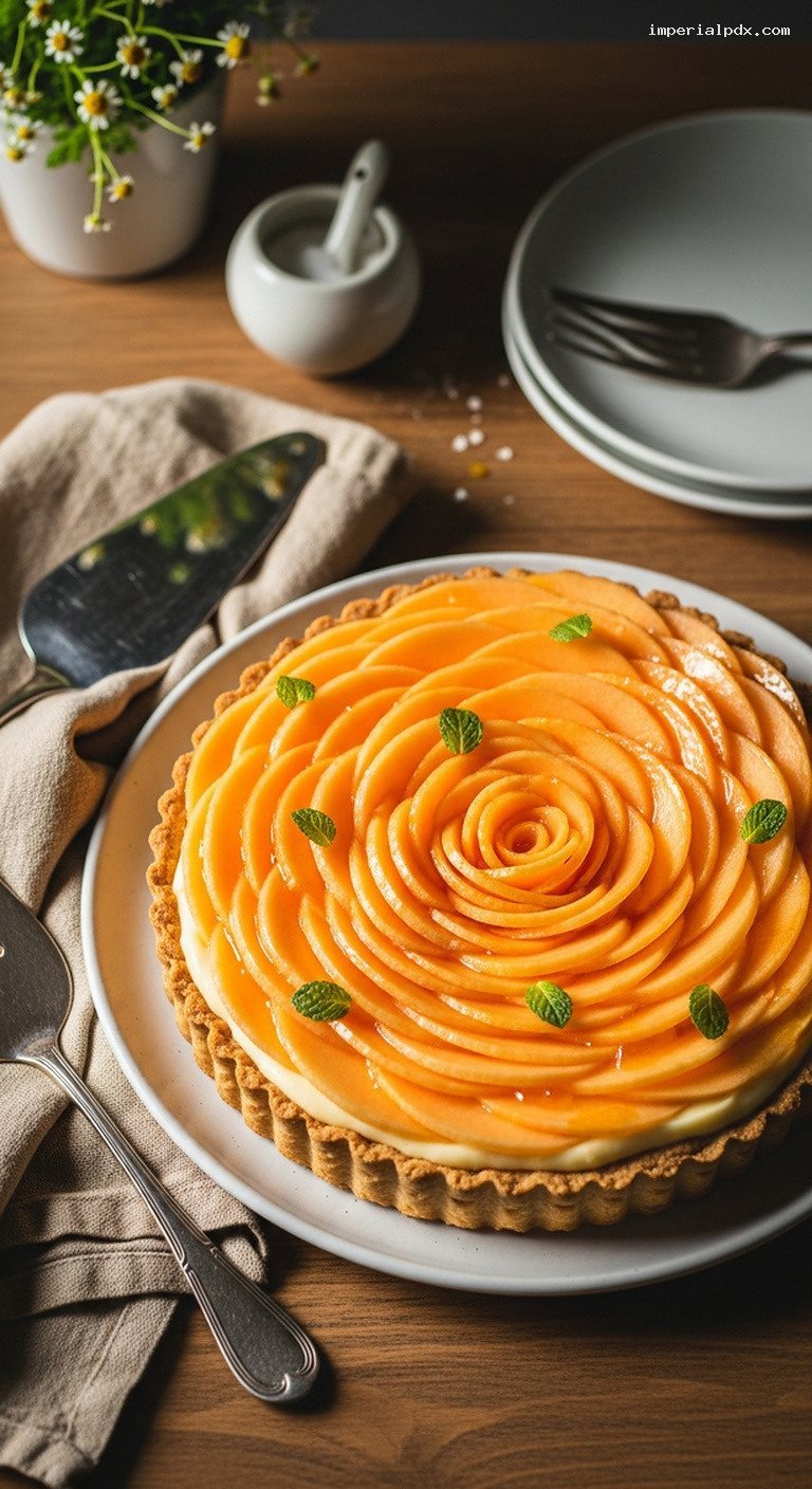 🥧 Tartă cu Pepene galben și cremă de vanilie