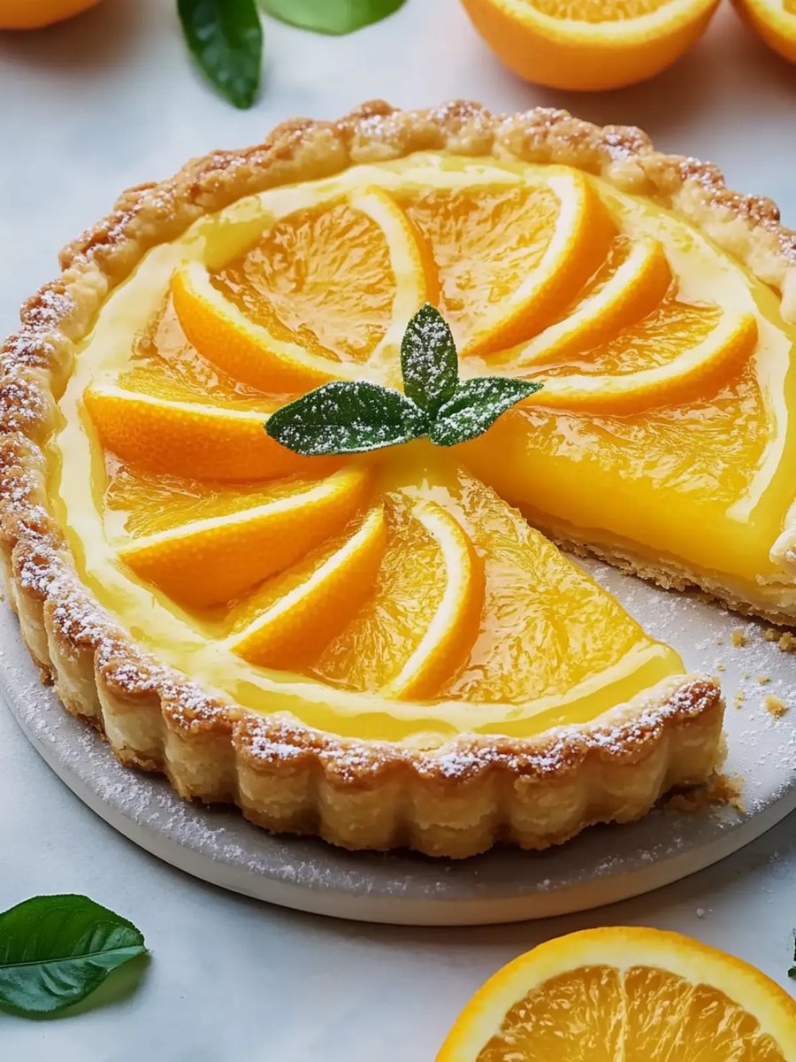 🥧 Tartă cu Portocală și cremă de vanilie