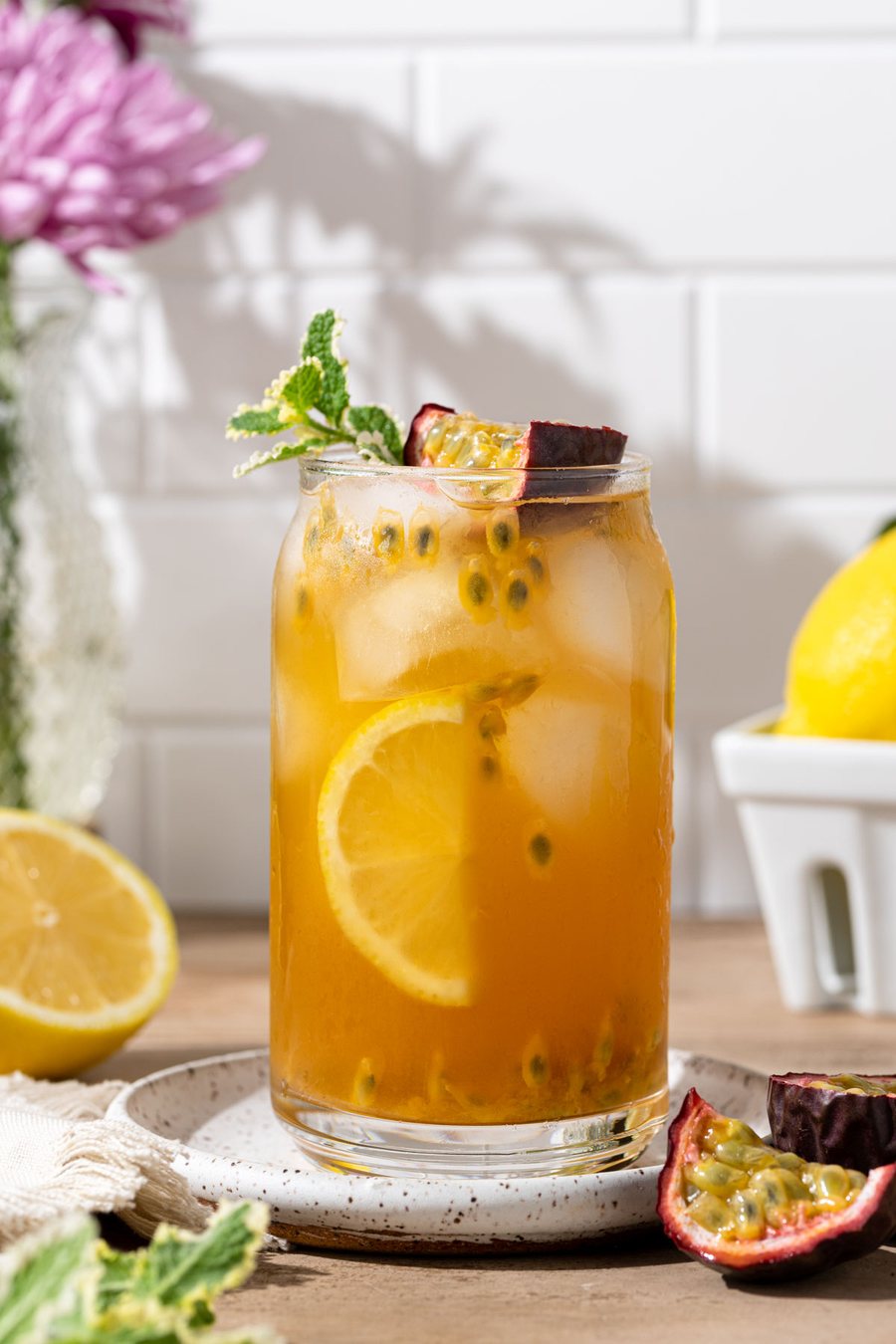🍵 Ceai rece cu Fructul pasiunii și mentă