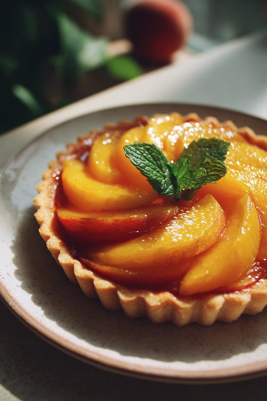 🥧 Tartă cu Piersică și cremă de vanilie