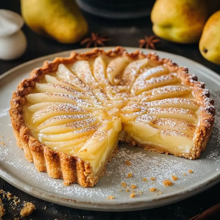 🥧 Tartă cu Păr și cremă de vanilie