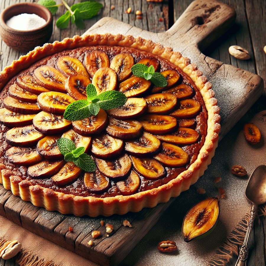 🥧 Tartă cu Banană plantain și cremă de vanilie