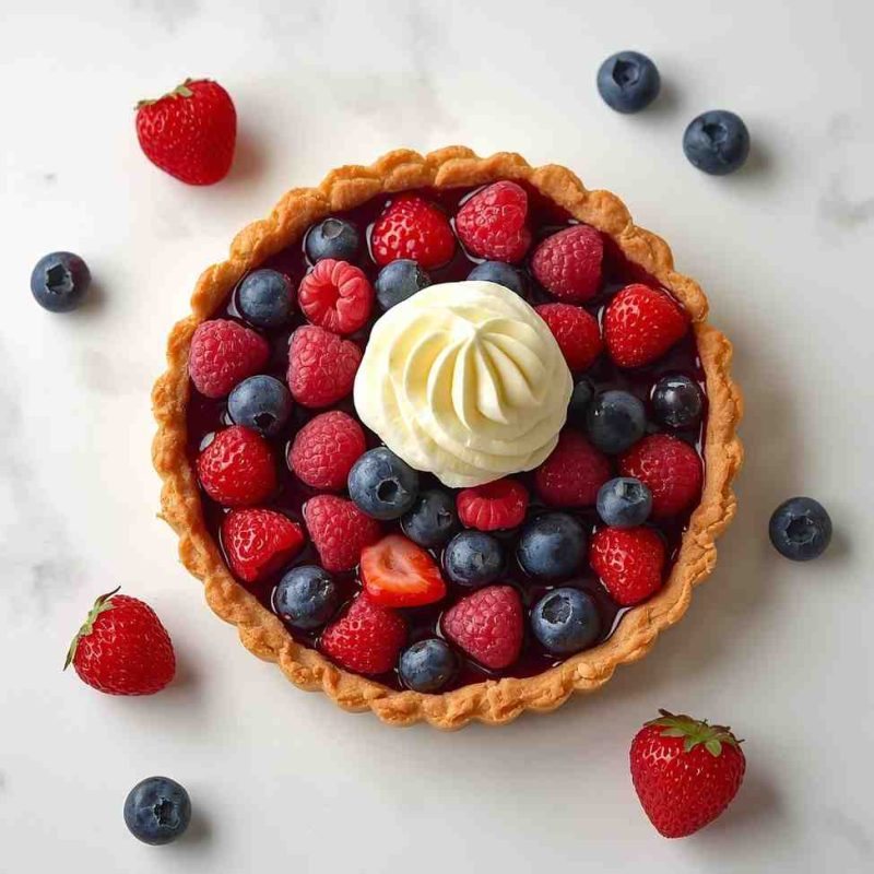 🥧 Tartă cu Tayberry și cremă de vanilie
