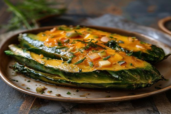Castravete amar gratinata cu branza