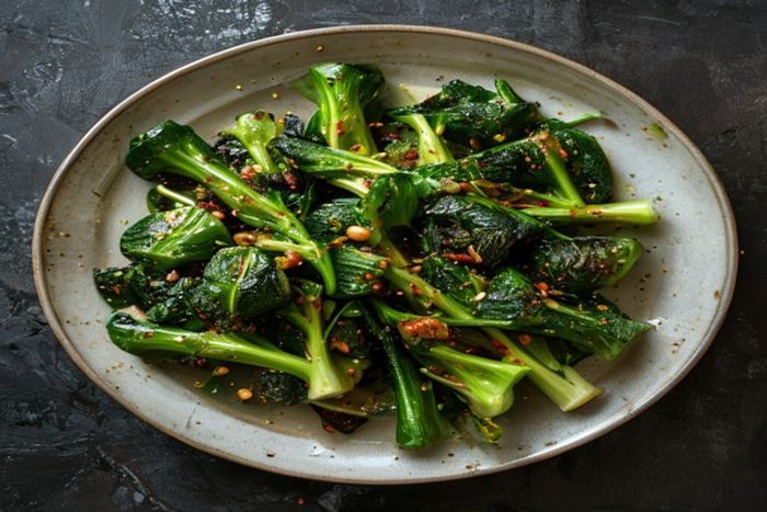 Bok choy la cuptor cu ierburi