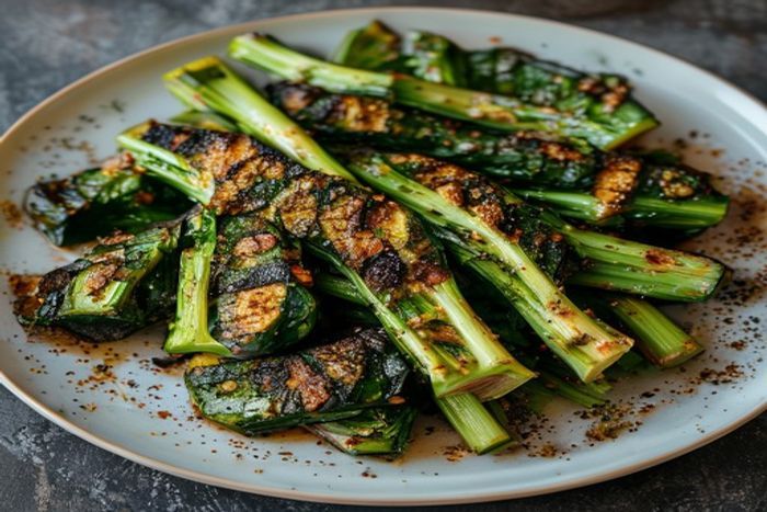 Bok choy la gratar cu usturoi