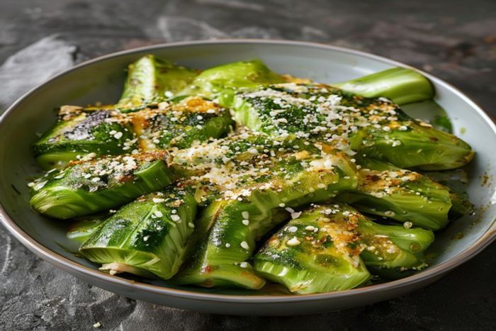 Bok choy gratinata cu branza