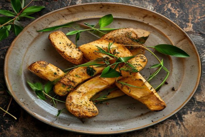 Manioc la cuptor cu ierburi