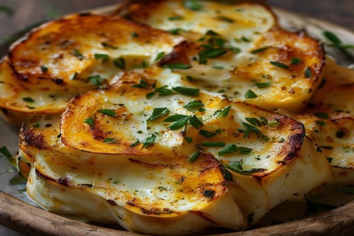 Telina radacina gratinata cu branza