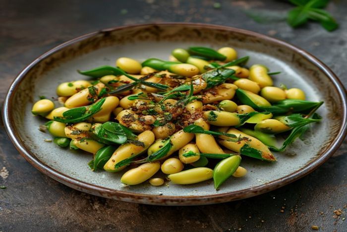 Edamame la cuptor cu ierburi