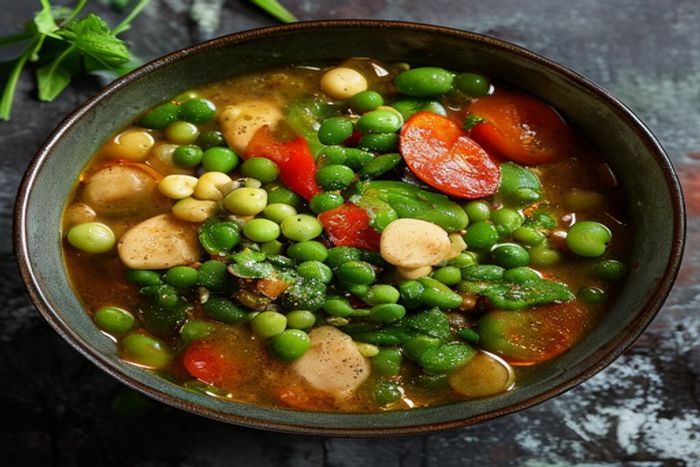 Tocanita de Edamame cu legume