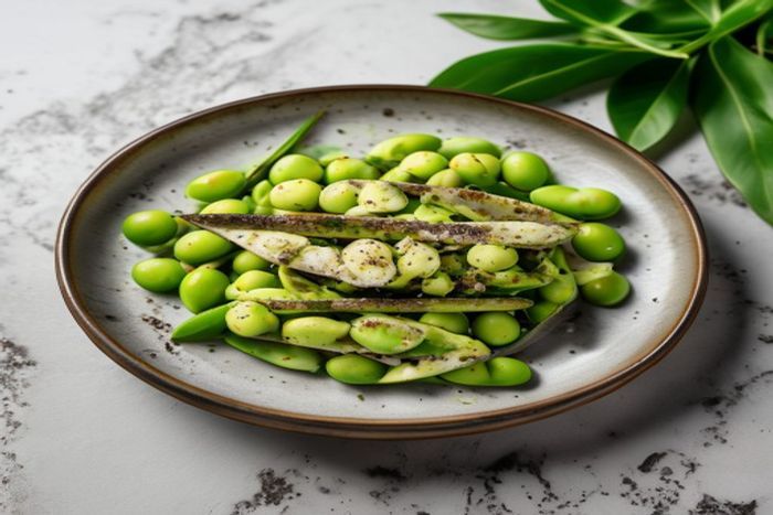 Edamame la gratar cu usturoi