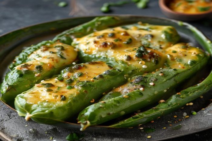 Fasole verde gratinata cu branza