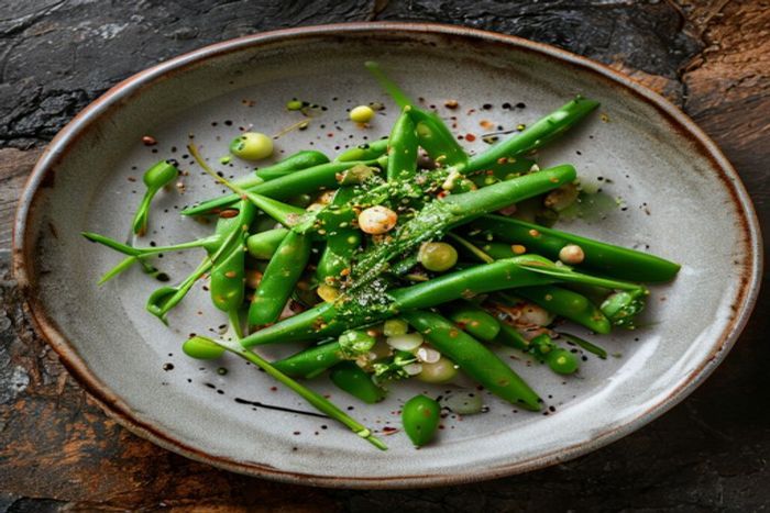 Mazare mangetout la cuptor cu ierburi