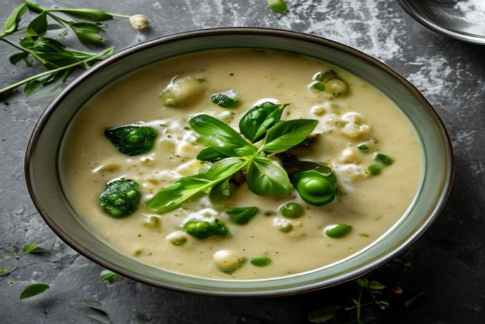 Supa crema de Mazare mangetout