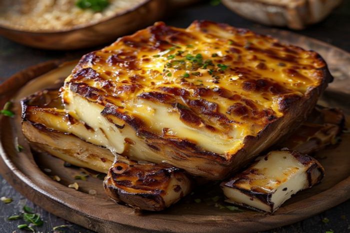Taro gratinata cu branza