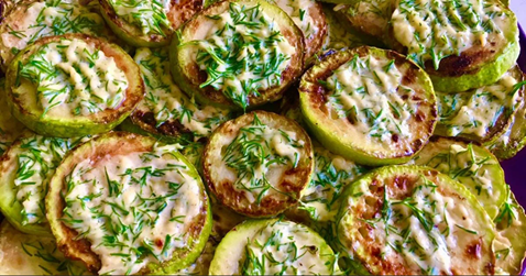 Warm Zucchini Salad with Garlic and Parsley