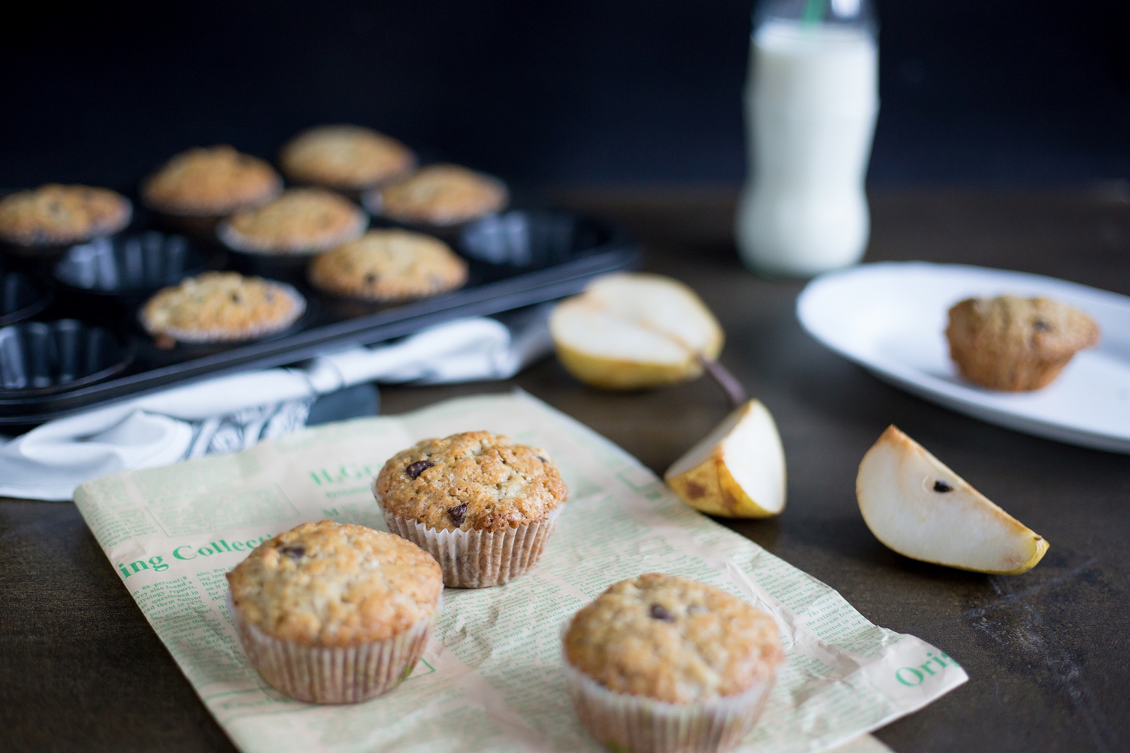 Маффины с грушами и шоколадом